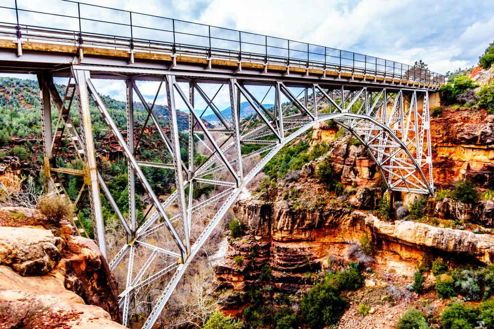 steel bridge on oak creek canyon arizona