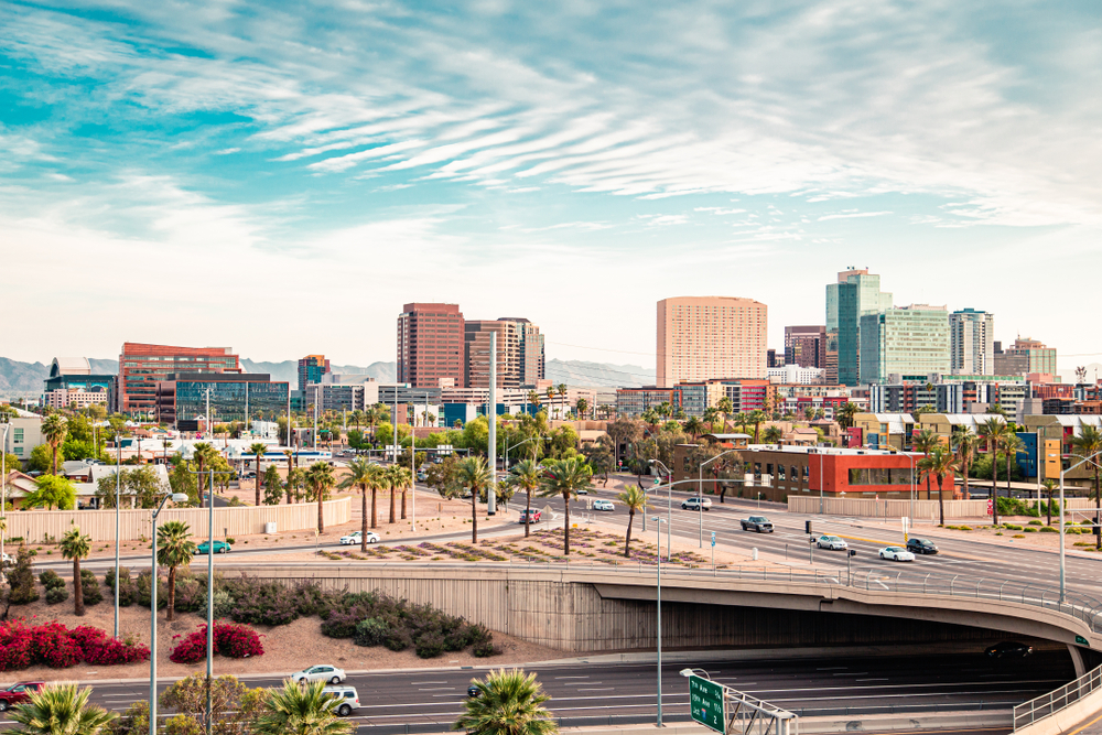 panoramic view of downtown phoenix arizona