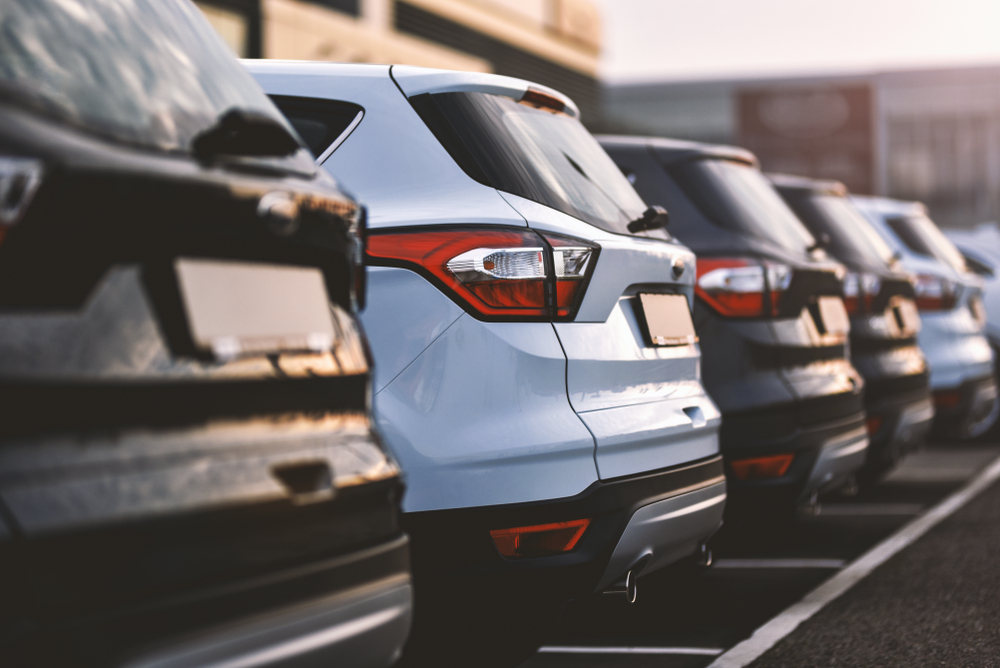 rental cars lined up