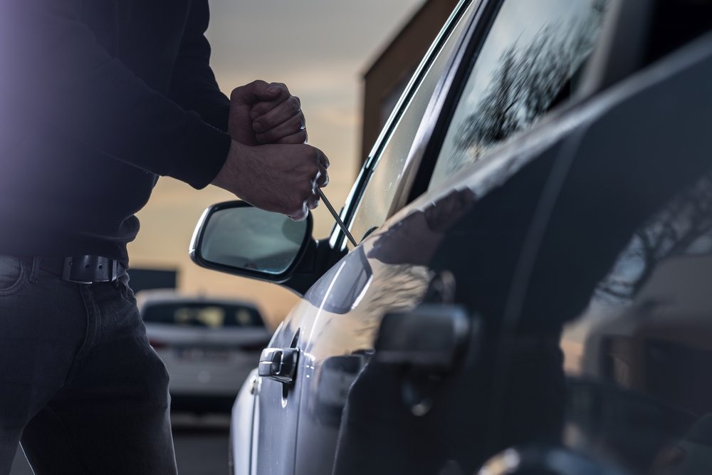car being broken into