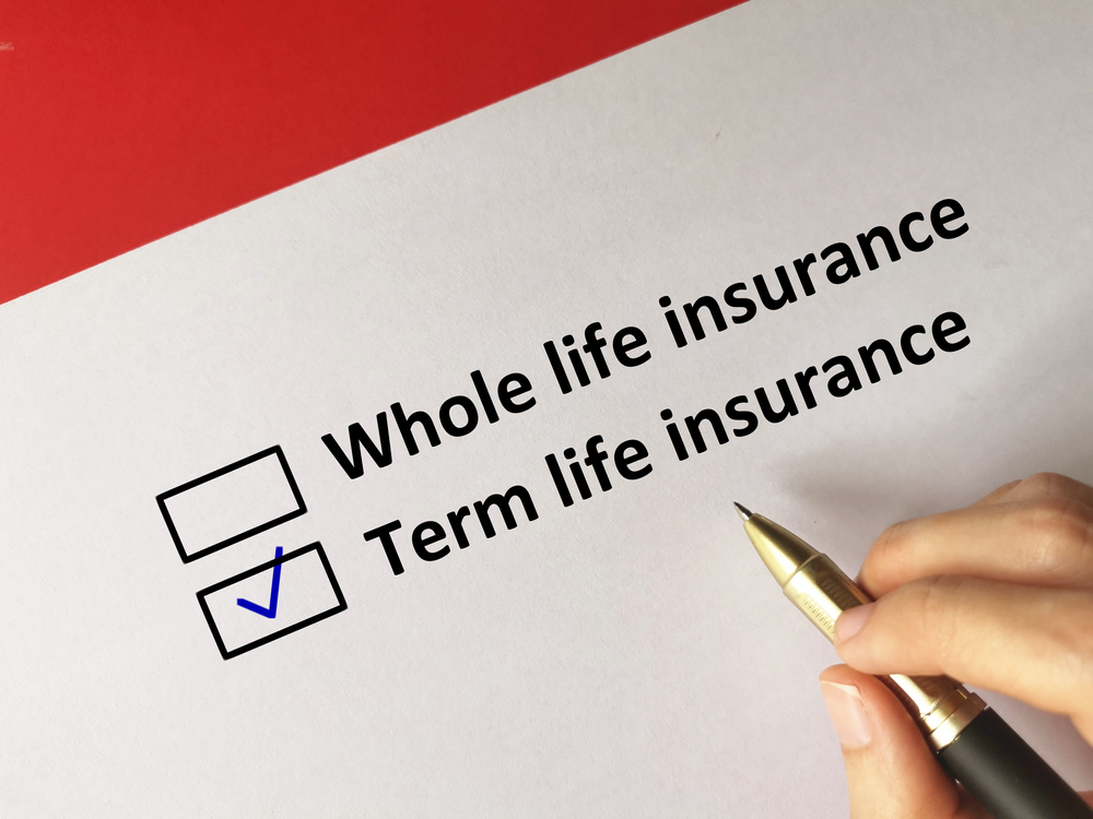 paper with life insurance options checked